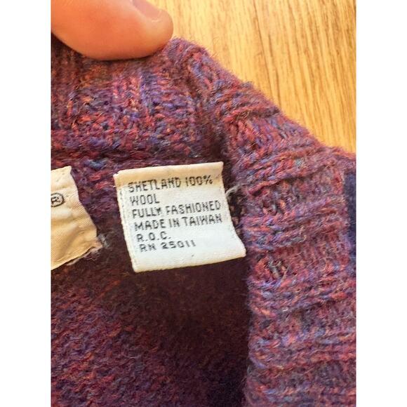 Vtg Parker of Vienna Men's Crewneck Pullover Grandpa Sweater 100% Shetland Wool - Picture 6 of 8